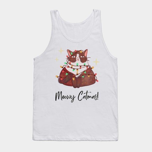 Meowy Catmas | Christmas Tank Top by FashionDoot